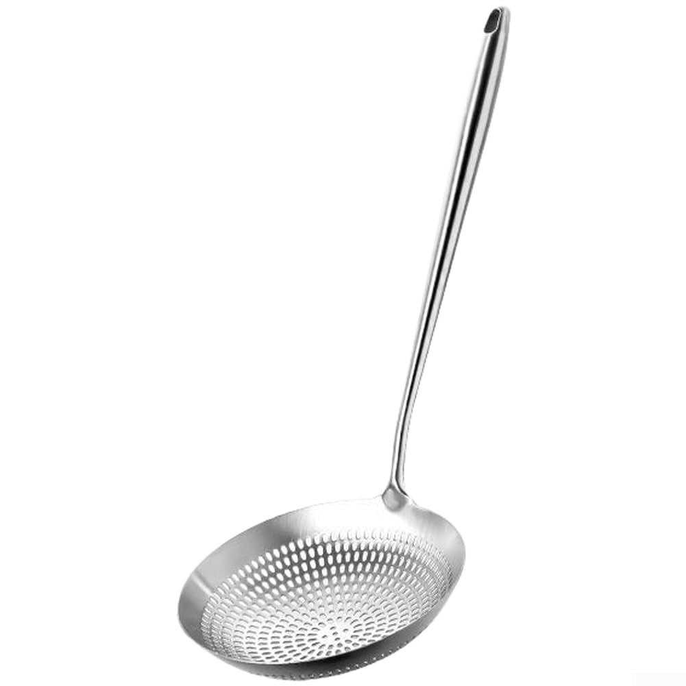 Großer Sieblöffel aus 304 Edelstahl, Küchensieb für Nudeln Gemüse Frittieren, hitzebeständiger für griff, feine Maschen, langlebiges Kochwerkzeug(18CM)