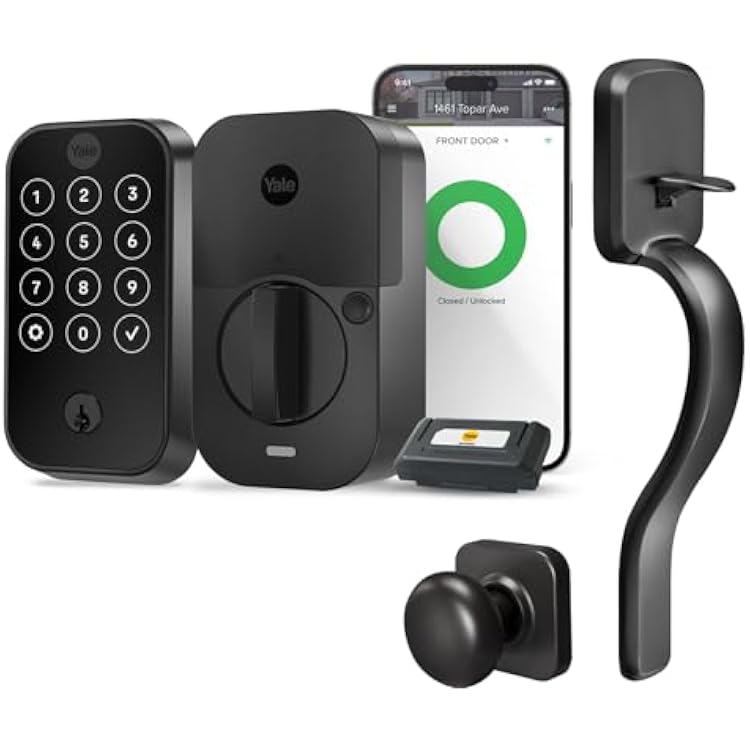 Yale Assure Lock 2 Touchscreen with Wi-Fi and Ridgefield Handle in Black Suede