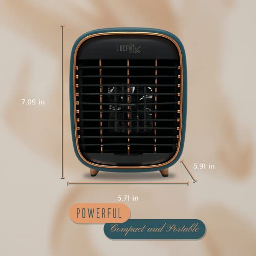 Lucent Air Space Heaters For Indoor Use – Ultra-Quiet Electric Heater With Built-In Night Light – Elegant Heater For Bedroom With 3 Fan Speeds And Adjustable Vents – Safety Switch Portable Heater #TOP6