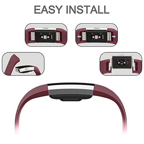Image of Tobfit Watch Strap Compatible for Fitbit Charge 2 (Watch Not Included), Removable Soft Belts for Charge 2 Wristband, Smartwatch Band for Men & Women