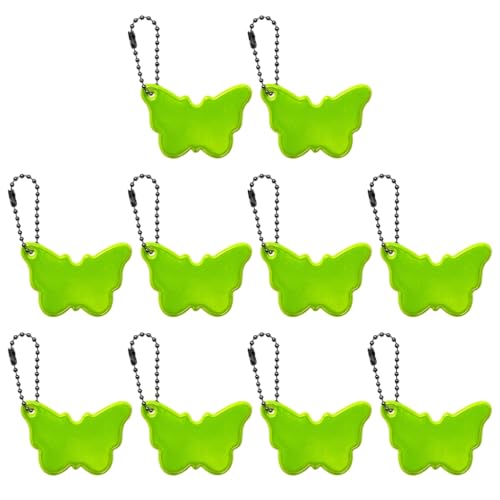 10pcs Butterfly Shaped Reflective Keychain for Increased Road at Night
