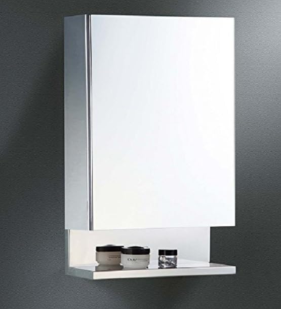 GRAZIA Wall Mount Stainless Steel Bathroom Corner Cabinet New Look Bathroom Mirror Cabinet Shelves Storage Organiser | Single Door | Storage for Medicine, Makeup, Toiletries 4