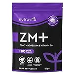 Nutravita ZM+ Supplements for Men & Women - 180 High Strength Tablets (6 Months) - Vegan Supplement Zinc Magnesium Vitamin B6 - Sleep Aid, Muscle Recovery, Supports Testosterone Levels - UK Made