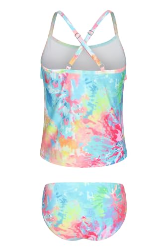 Image of Girls Two Piece Swimsuits Tankini Bathing Suit for Kids Hawaiian Swimwear Set 3-16 Years