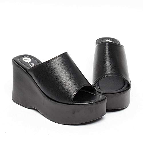epdavin Women's Simple Comfy Open Toe Platform High Heel Slippers Slides Shoes3