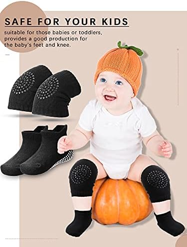 6 Pairs Baby Knee Crawling Pads Anti-Slip Knee Protectors Toddler Infant Boys Girls Non-Slip Socks