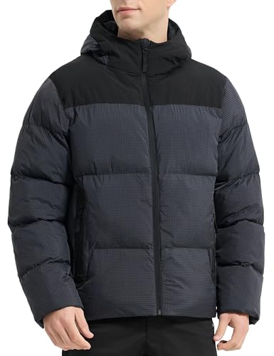 HARD LAND Men's Heavy Winter Coat Waterproof Sorona Quilted Performance Parka Jacket Men with Hood - Main Image