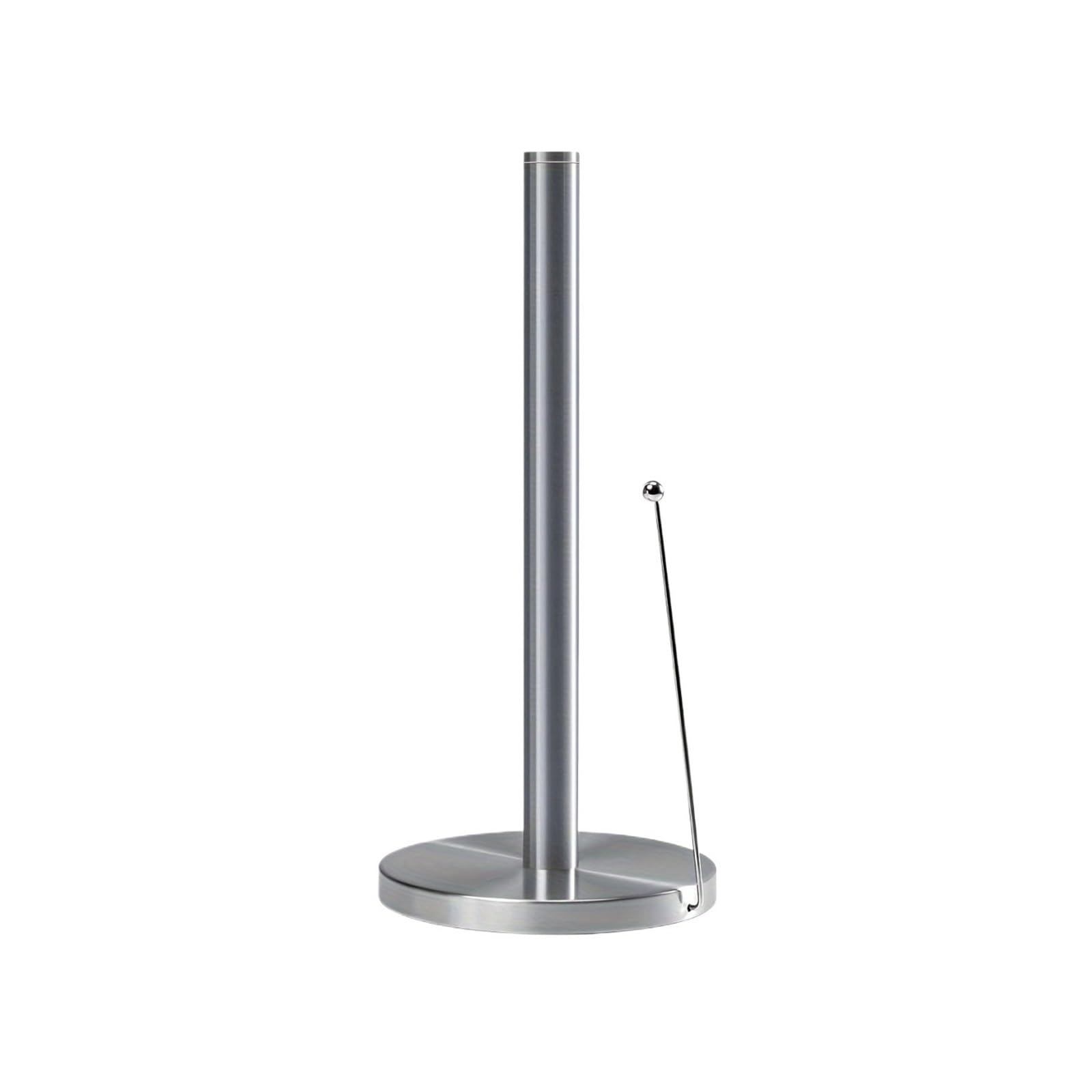 Roll Holder Stainless Steel Paper Holder Vertical Weighted Base Roll Stand For Kitchen