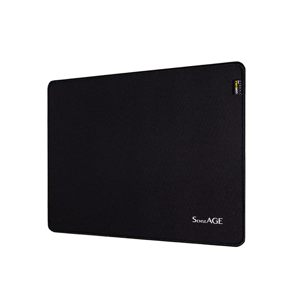 SenseAGE Gaming Mousepad with Durable Cordura Fabric - 380x300x3 mm, Gaming Optimized Surface, Increase accuracy, Smooth Control, Splashproof, Non-Slip Rubber Base