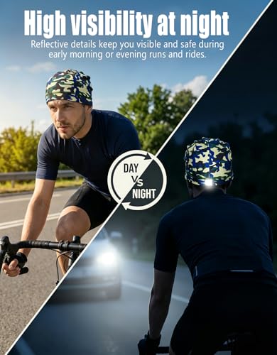Image of Sweat Wicking Skull Caps Cooling Helmet Liner Hat Running Beanie Cycling Skullcap Sleeping Cap for Men Women