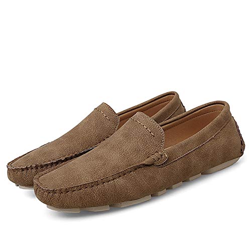 Loafers for Men Lightweight Solid Color Moccasins Genuine Leather Slip Resistant Anti-Slip Flat Heel Wedding Slip-on3
