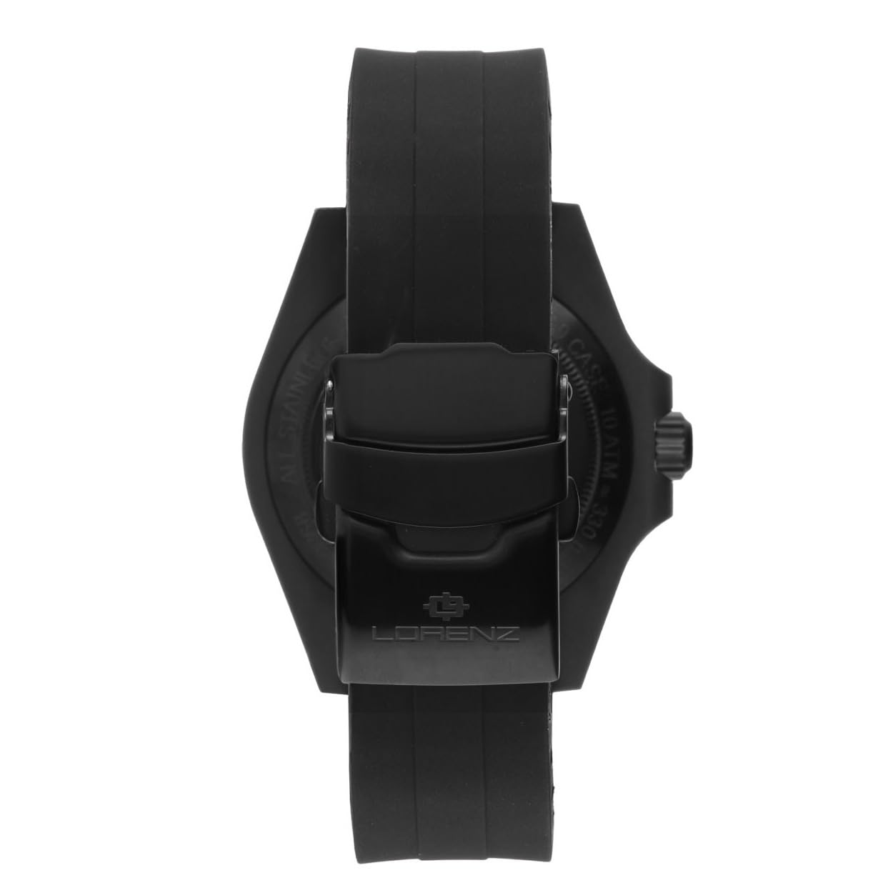 Lorenz Ocean Club 030268AA - Orologio Sportivo da Uomo al Quarzo - Orologio con cassa in superlega Soft Touch nera - Cinturino in Gomma con chiusura deployante - Sub 100 metri - Cofanetto speciale sub