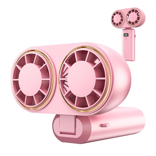 Ventilador Portátil De Mano,Ventilador Eléctrico Portátil - Ligero Recargable 5 Velocidades para Exteriores Festivales Senderismo Playa Camping Deportes