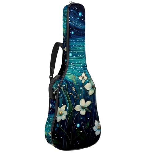 Housse guitare acoustique antichoc multicolore dotée de multiples poches de rangement