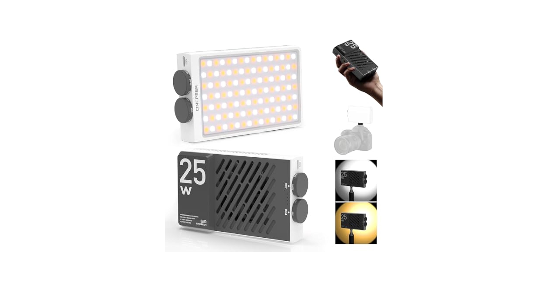 CINEPEER CM25 25W フィルライト Zhiyun CINEPEER CM25 25W Camera LED Video Light 2700K-6200K