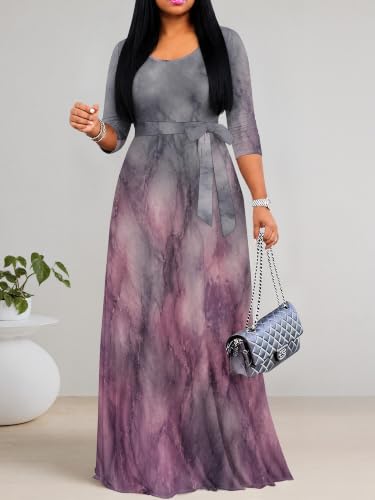 Image of Women's 3 /4 Sleeve Maxi Dress with Pockets