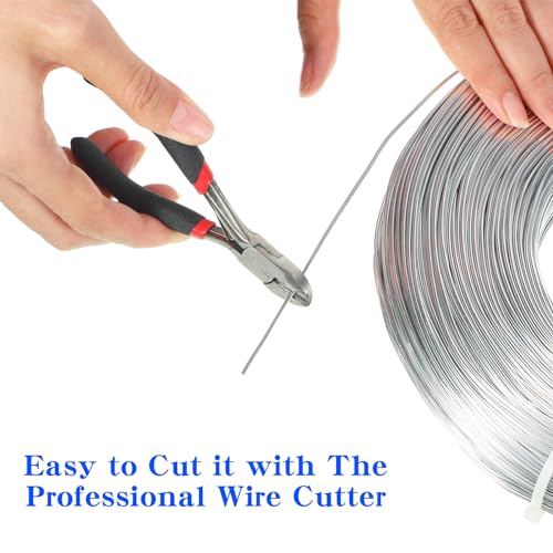 Image of TecUnite 1 Roll Aluminum Craft Wire for Sculpting Armature Bendable Craft Wire for DIY Jewelry Making (100 M X 0.8 mm,Silver)