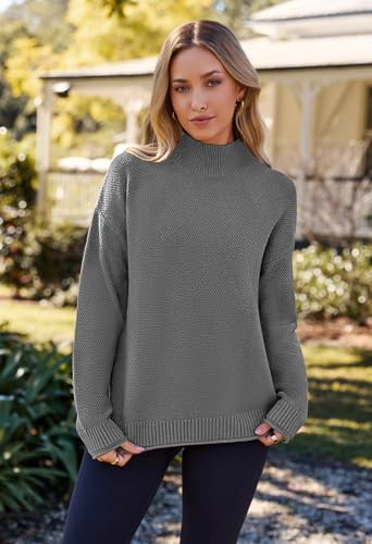 Image of MEROKEETY Women's Turtleneck Long Sleeve Sweater 2025 Fall Cozy Knit Loose Casual Trendy Pullover Tops Winter Clothes