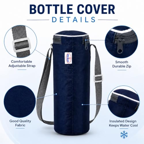 Image of Big Blue Water Bottle Cover, Insulated,Navy Blue, for 1L