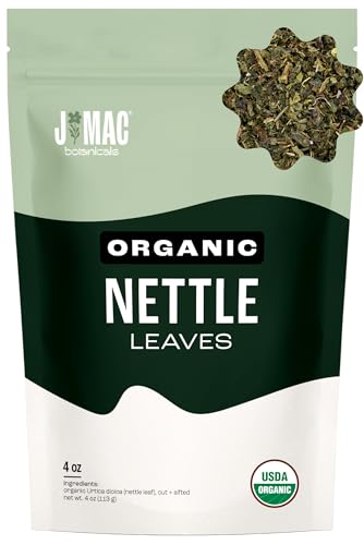 J MAC BOTANICALS Organic Nettle Leaf Herbal Tea 4 oz, 50+ Cups, C...