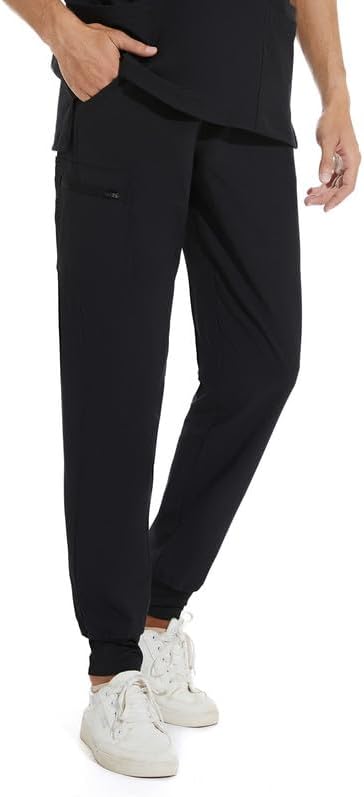 Scrub Pants for Men - Slim Jogger Pants with 5 Pockets, Yoga Waistband, Anti-Wrinkle Scrubs for Men Cozy Scrubs - Image 4