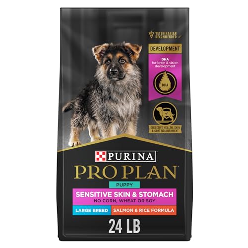 Purina Pro Plan Sensitive Skin and Stomach Large Breed Puppy Food Salmon and Rice Formula - 24 lb....