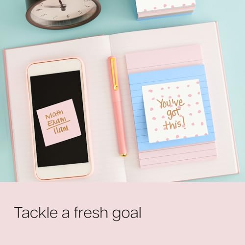 Post-it Polished Patterns, 3 x 3 in, 3 Sticky Notes Pads | Bubble Blush Design Featuring 1 Dot Pattern, 1 Positively Pink, and 1 Pink Salt Sticky Note Pad, 45 Sheets per Pad - image 3