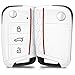 kwmobile Boitier clé de Voiture Compatible avec VW Golf 7 MK7 3-Bouton - Coque de Protection Souple en Silicone - Blanc