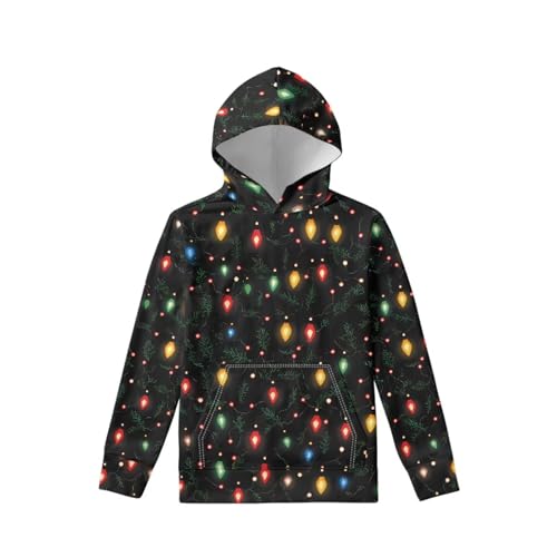 Hoodies for Boys Kids Casual Hooded Pullover Sweatshirt with Pockets Printed Long Sleeve Top for 6-14 Years