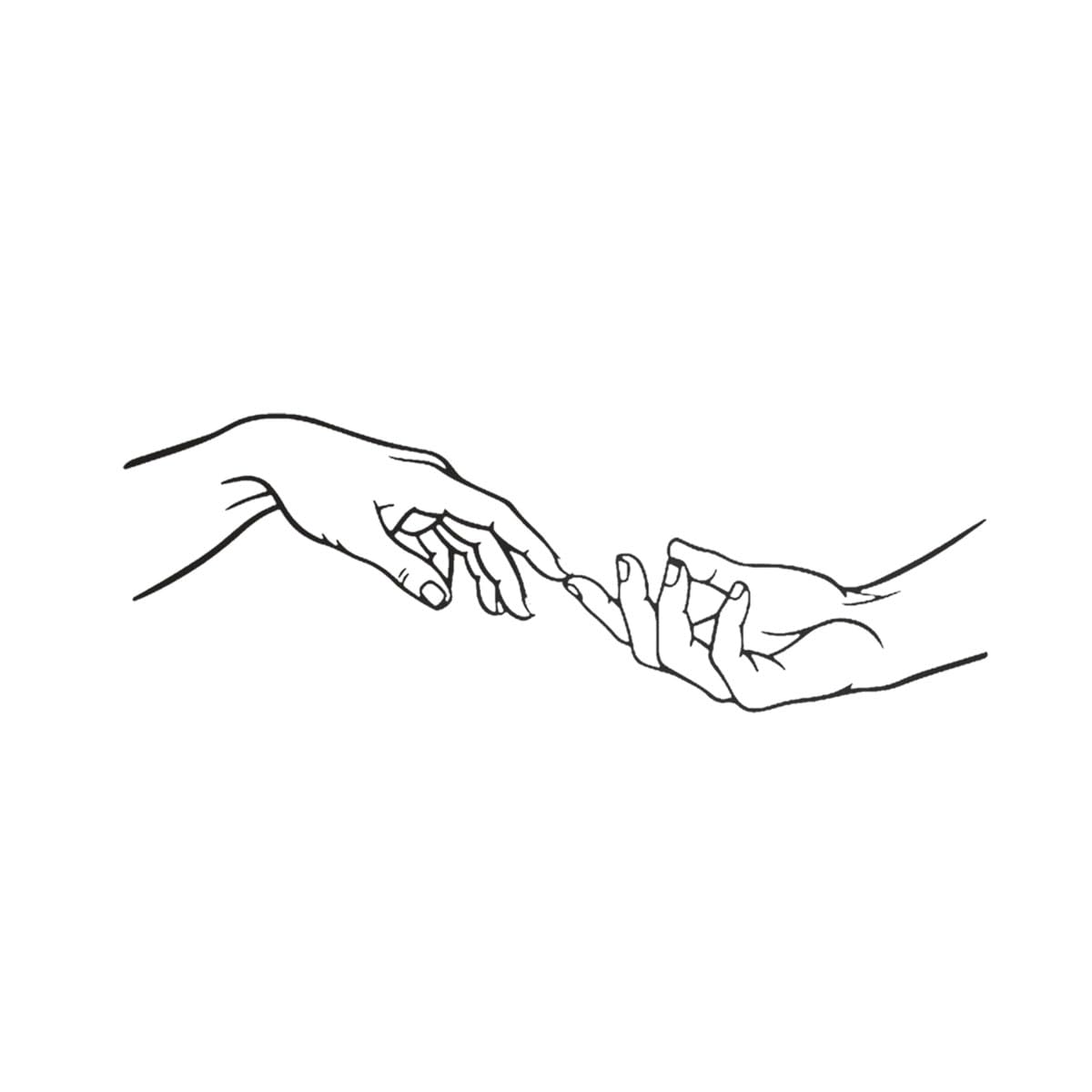 Creation of Adam Hands Reaching Metal Wall Art Metal Outdoor Decor Modern Minimalist Metal Signs Elegant Spiritual Home Decoration for Living Room Bedroom Office (Black,16inch)