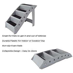   Dog-Stairs-Pet-Stairs-with-4-Step-Design-for-Beds-Couches-Cars-Pet-Steps-for-Puppies-Kittens-and-Small-Pets-by-PETMAKER-Gray