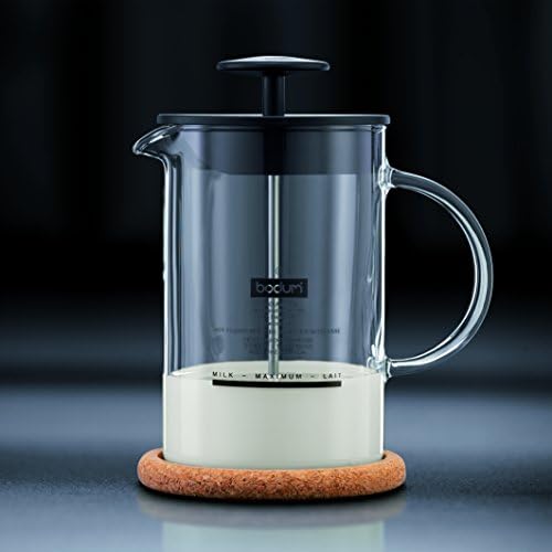 BODUM 1446-01 Latteo Milk Frother, Borosilicate Glass - 0.25 L, Black/Transparent & KitchenCraft Gas Ring Reducer Trivet, Galvanised Iron, 12 cm
