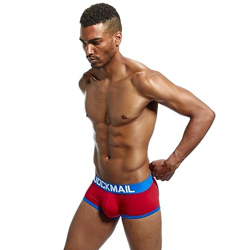 JOCKMAIL Men's Cotton Boxer Briefs Open Back Bottomless Sexy Backless Men Underpanties