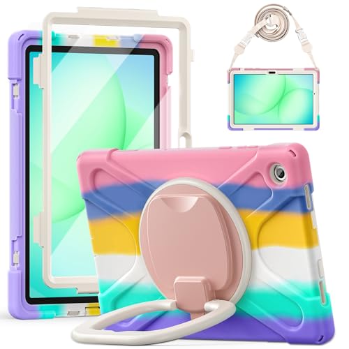 Coque Galaxy Tab A11+ rose avec support 360 pour faciliter les devoirs des enfants
