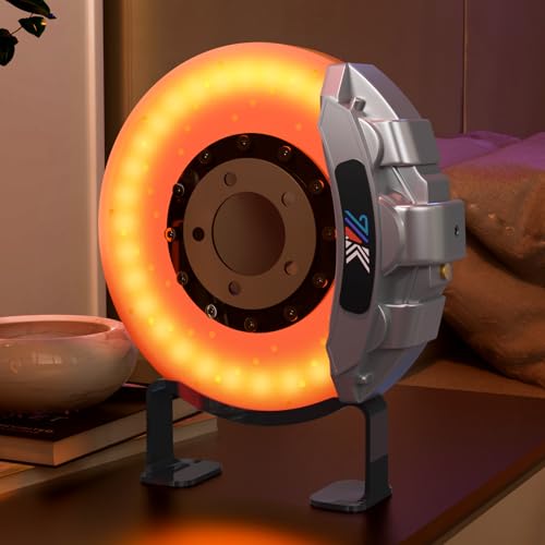 Unique 3D Brake Disc Night Light Rechargeable USB Touch Control Desk Lamp & Room Decor Cool Gifts for Car Lovers Men Dad Husband Teens and Kids Personalized Funny Valentines Day Gift for Him