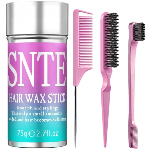 Hair Wax Stick, Slick Back Hair Brush - Tame Frizz, Flyaways Control