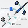 Soldering Iron Kit,80W LED Display Adjustable Temperature Soldering Iron Kit with Automatic Sleep Mode, Includes 5 Tips, Solder Wire, Stand, Flux - Professional Blue Welding Tool for Repair and DIY