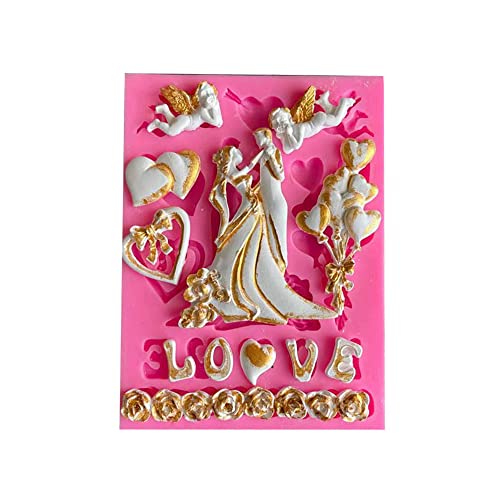 Cestony Bride And Groom Tuxedo Wedding Dress Set Silicone Molds For Diy Wedding Party Cake Fondant Biscuit Cookies Soap Sugar Pudding Chocolate Hard Candies Dessert Candle Decor #TOP29