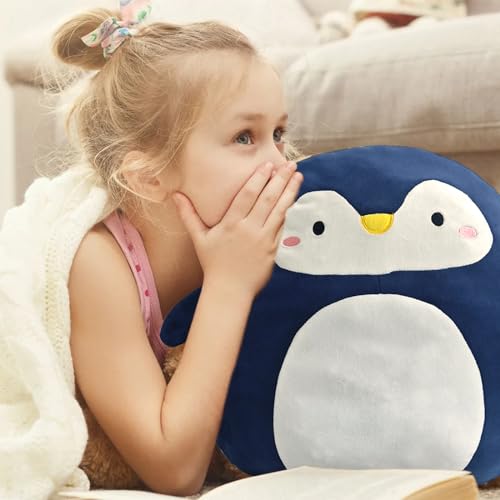 RAILONCH Tier Kissen Plüschtier Stofftier Kuscheltier Cartoon Kissen Süß Dinosaurier Geschenk Unisex Kuscheltier (Pinguin)