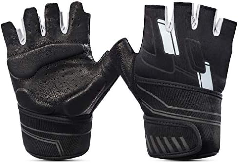 Snowvan Workout Gloves with Wrist Wrap Support, Fingerless Training Exercise Gloves for Weight Lifting, Powerlifting Fitness, Hanging, Pull ups, Gym Lifts