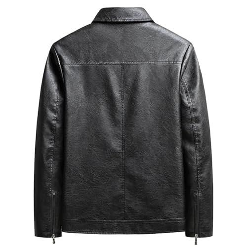Mens Vintage Biker Leather Jacket Spring Fall Motorcycle Distressed Finish Multi-Pocket Functional Coat4