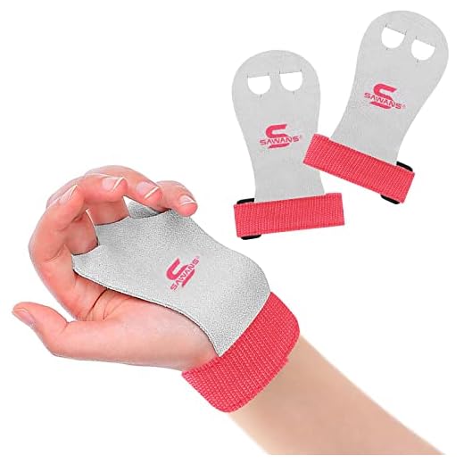 SAWANS Poignées de Paume en Cuir pour entraînement de Gymnastique, tractions, Protection de la Paume pour Enfants, Sangles de Poignet, Soutien Solide, équipement de Protection de la Paume Junior