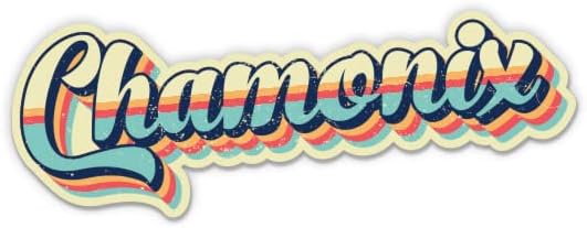 Chamonix Mont Blanc Alps Retro Ski Style - Calcomanía de vinilo para teléfono, laptop, botella de agua (3 pulgadas de ancho)