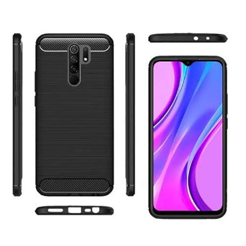 Image of Hybrid Carbon Fiber Back Case for Mi Redmi 9 Prime (Black)
