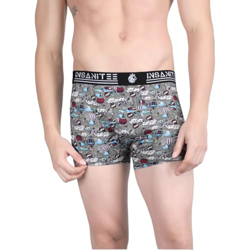 Image of Men's Extra Thin Elastic Nylon Underwear Long Comfortable Breathable Comfort All Over Printed Design Boxer