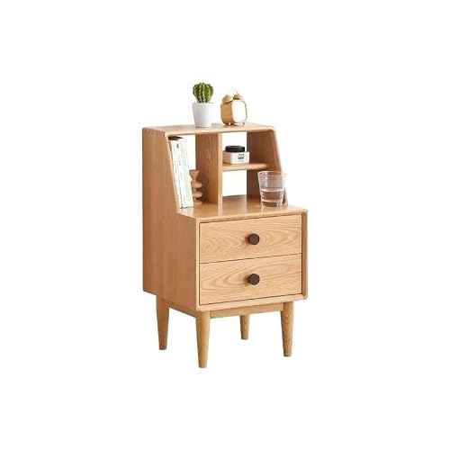 BHGFYXBS Side Tables Bedroom All Solid Wood Bedside Table Nordic Simple Modern Bedroom Furniture Double Drawer Storage Cabinet Bedside Tables