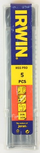 IRWIN 10503592 7.75 mm HSS Pro Twist Metal Drill Bits Bulk Pack (5 Pieces)