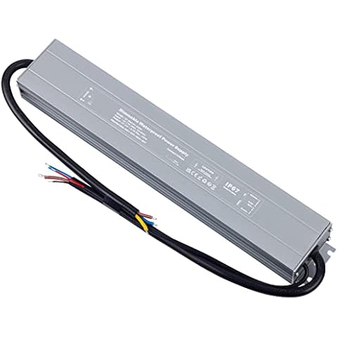 YAYZA! 200W 24V LED Power Supply Dimmable, Slim Waterproof LED Transformer, 240V AC to 24V DC LED Driver, Low Voltage Transformers for Outdoor LED Bulbs Strip Lights MR16 MR11 Cover