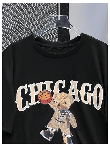 Boy's 2 Piece Athletic Set Cute Short Sleeve Graphic Tees & Basketball Shorts Casual Outfits3