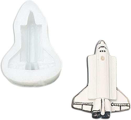 Duawenki Molde de silicona para hacer jabón con forma de transbordador espacial para hacer cuentas de aroma para automóvil fresco colgante vela